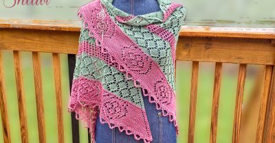 Polyantha Rose Garden Shawl - free knitting pattern on Stitches n Scraps