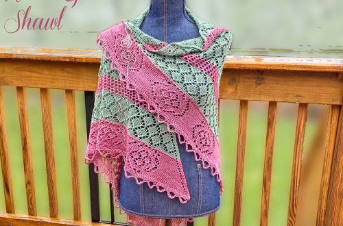 Polyantha Rose Garden Shawl - free knitting pattern on Stitches n Scraps