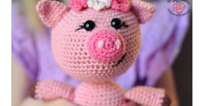 Scrappy Stitchers Link Party 62 - April 2020 - most clicked last month Miss Petunia Pig from Cute and Cozy Crochet