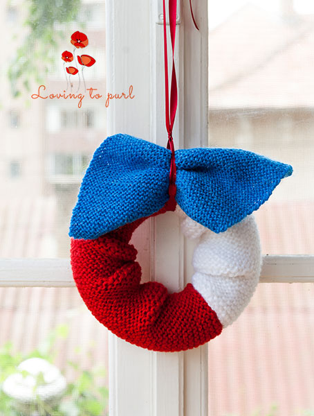 4th of July Wreath from Loving to Purl