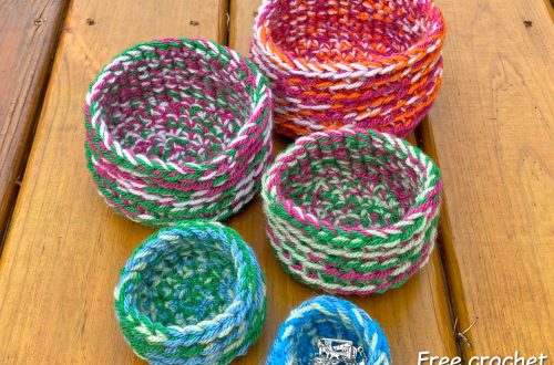 Crochet Nesting Bowls - free pattern on Stitches n Scraps