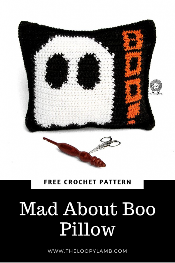 Mad About Boo Pillow from The Loopy Lamb
