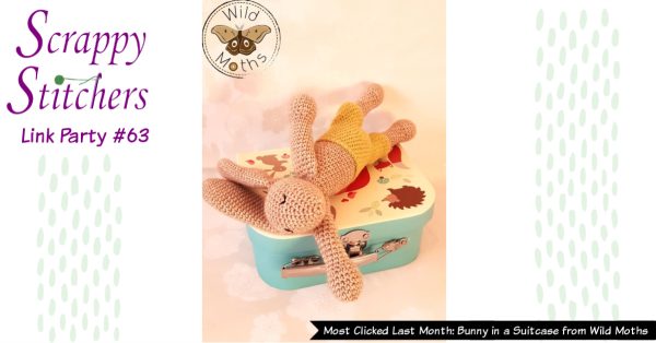 Scrappy Stitchers Link Party 63 - May 2020 - most clicked last month Bunny in a Suitcase from Wild Moths