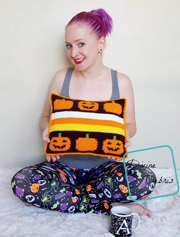 Smiling Pumpkins Pillow from Divine Debris