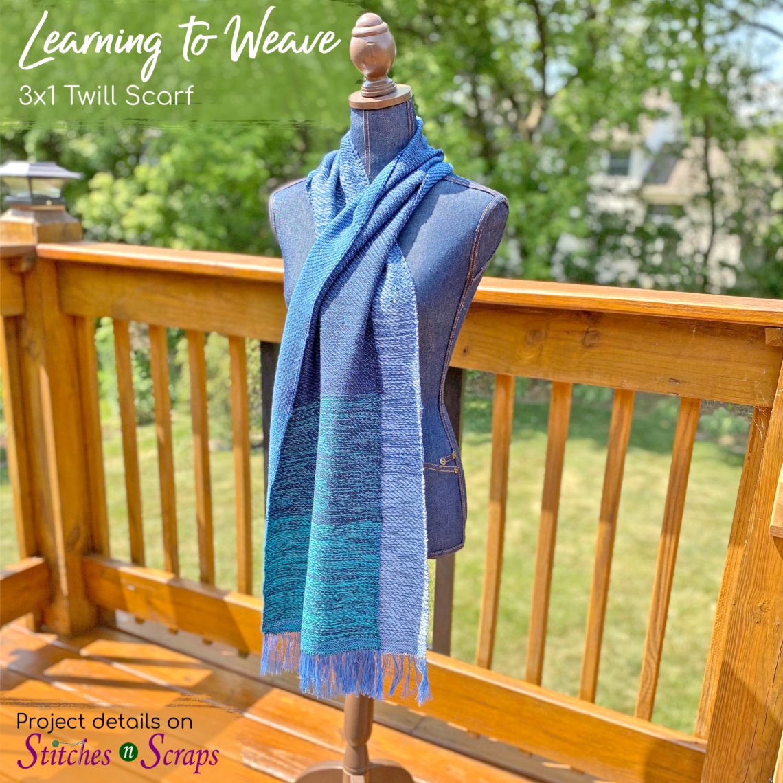 Learning to weave a 3x1 twill scarf