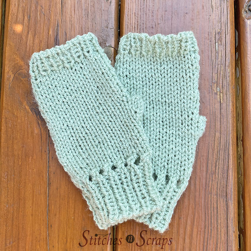 Knit Flat Fingerless Gloves Flying Fingers Stitches n Scraps