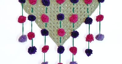 Pom Pom Wall Hanging Crochet Pattern on Stitches n Scraps