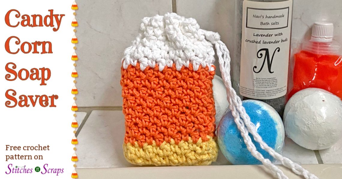 Candy Corn Soap Saver crochet pattern on Stitches n Scraps