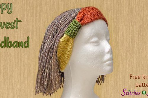 Happy Harvest Headband - an easy knit headband pattern on Stitches n Scraps