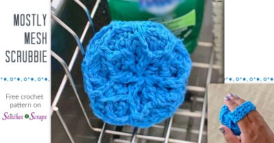 Mostly Mesh Scrubbie - an easy crochet scrubbie pattern on Stitches n Scraps