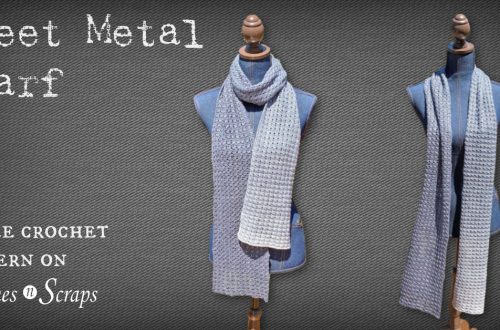 Sheet Metal textured crochet scarf pattern on Stitches n Scraps