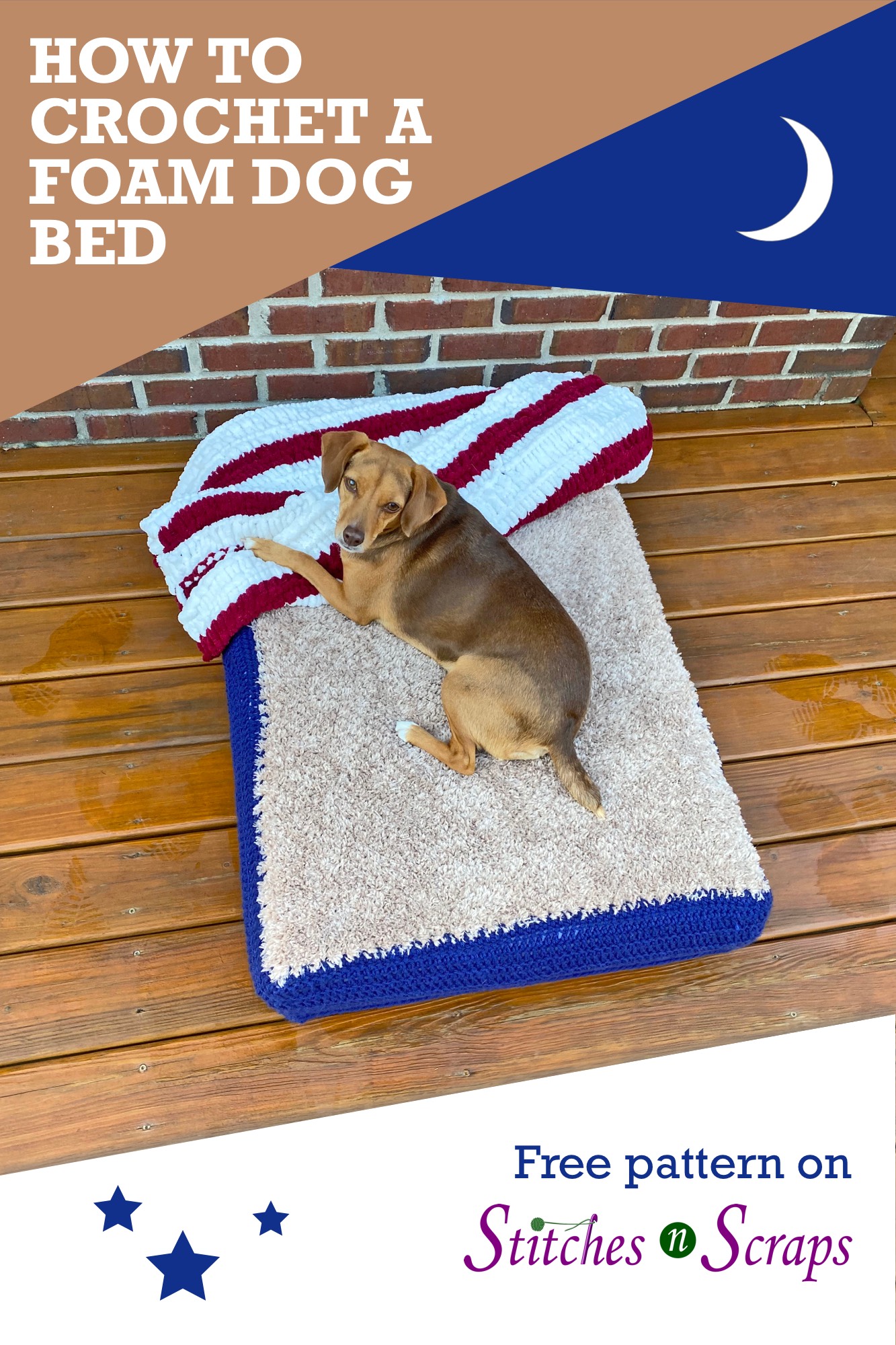 Crochet Dog Bed with Fairfield Project Foam Stitches n Scraps