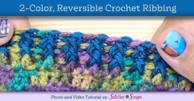 2-Color Reversible Crochet Ribbing