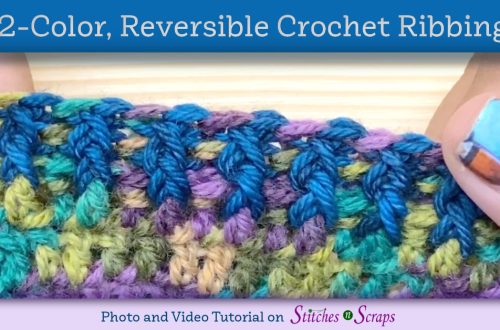 2-Color Reversible Crochet Ribbing