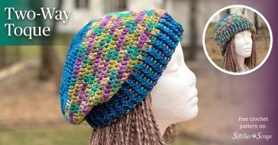 Two Way Toque - A free crochet hat pattern with reversible ribbing