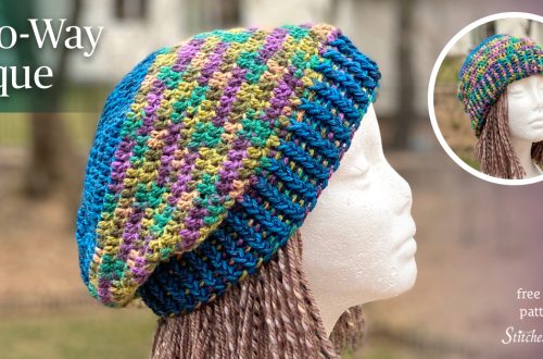 Two Way Toque - A free crochet hat pattern with reversible ribbing