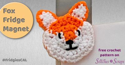 Fox Fridge Magnet - a free pattern on Stitches n Scraps