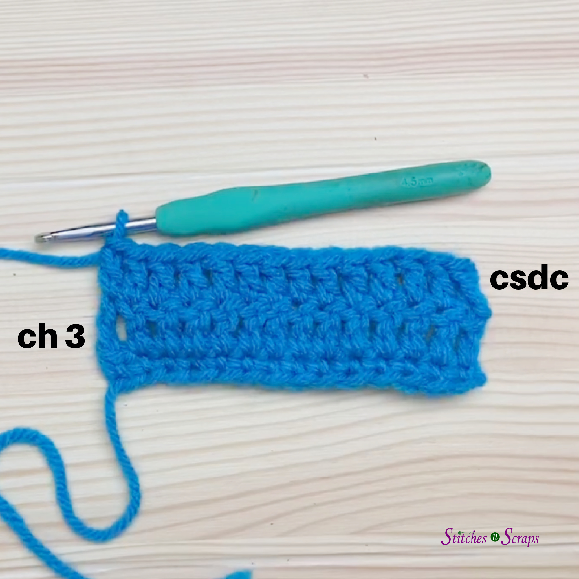 Chainless Starting Double Crochet (csdc) Stitches n Scraps