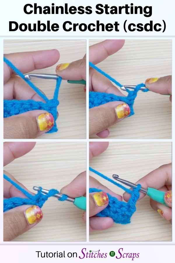 Chainless Starting Double Crochet Tutorial on Stitches n Scraps