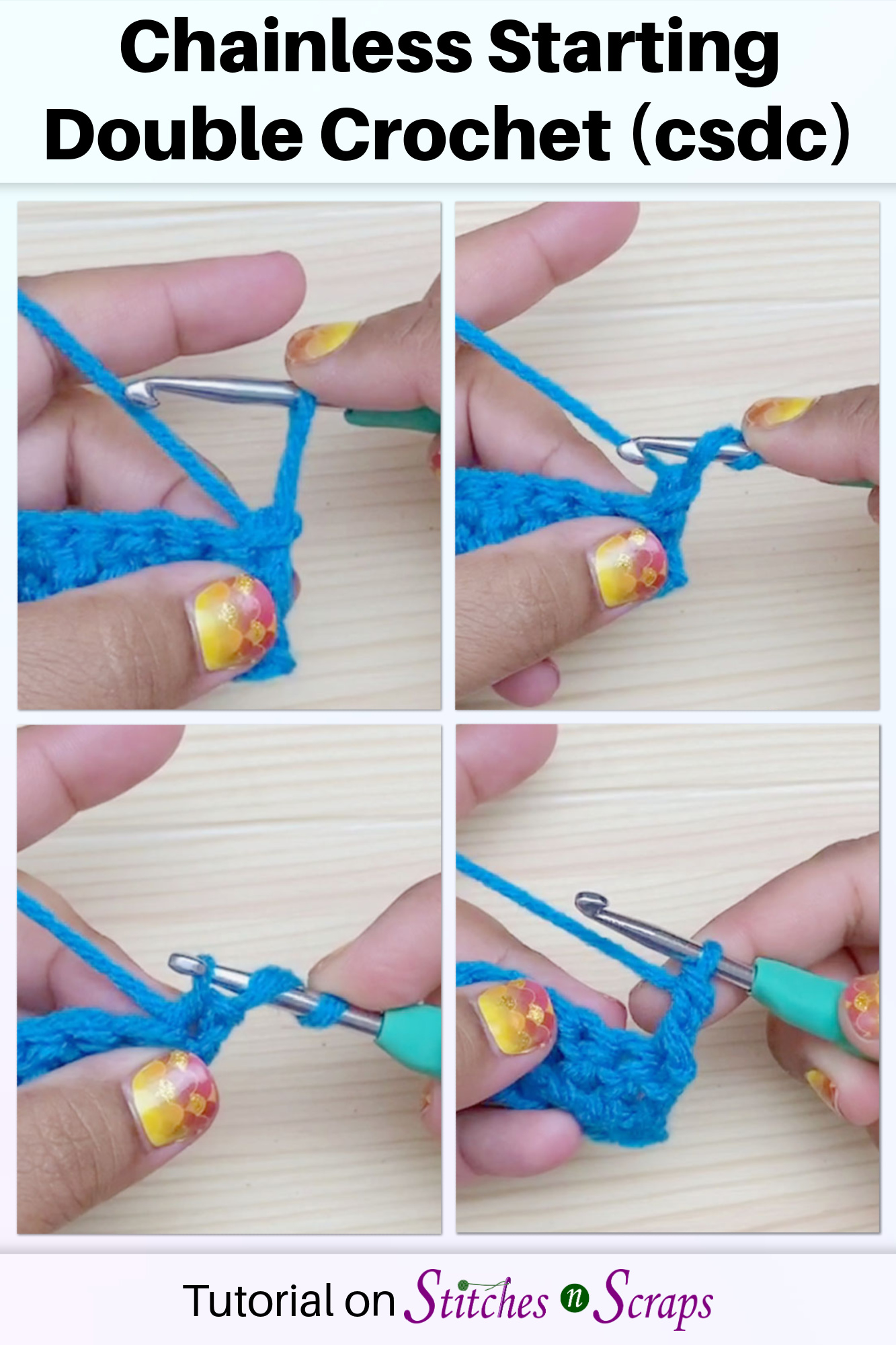 Chainless Starting Double Crochet (csdc) Stitches n Scraps