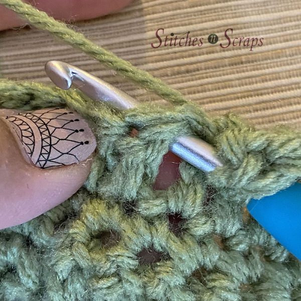 Crochet between stitches