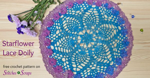 Starflower Lace Doily - free crochet pattern on Stitches n Scraps