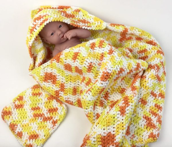 Hooded Baby Towel and Washcloth Set from Hooked For Life Publications
