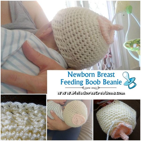 Newborn Breast Feeding Boob Beanie from Meladoras Creations