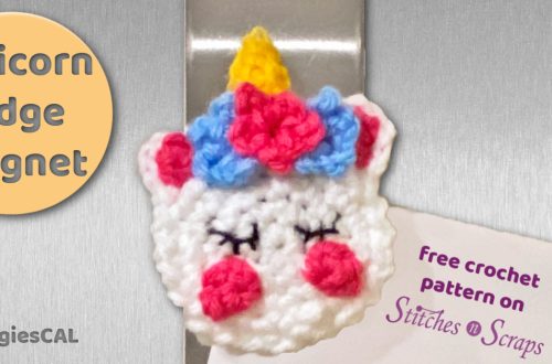 Unicorn Fridge Magnet crochet pattern on Stitches n Scraps