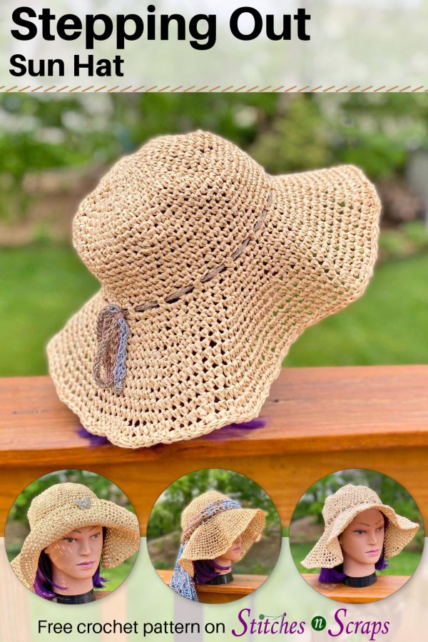 Stepping Out Sun Hat - Free crochet pattern on Stitches n Scraps