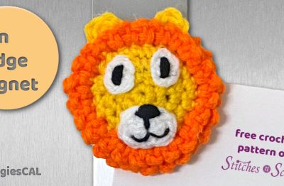 Lion Fridge Magnet on Stitches n Scraps