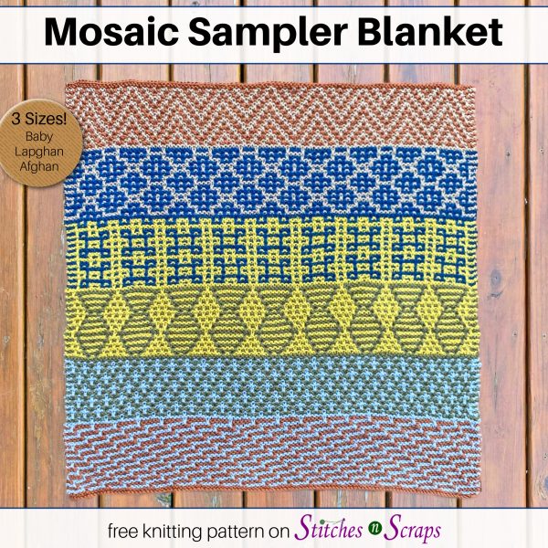 Mosaic Sampler Blanket - Free pattern on Stitches n Scraps