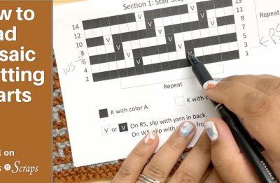 How to read mosaic knitting charts