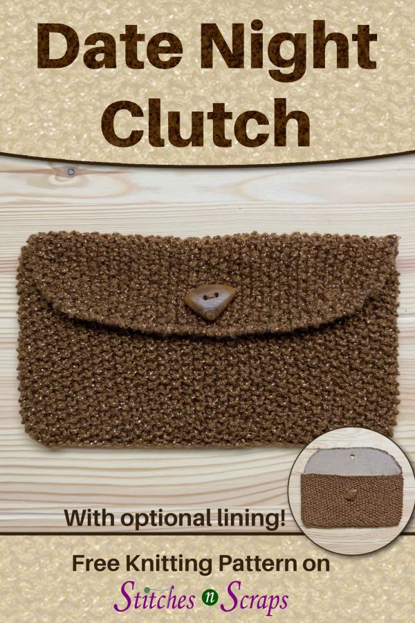 Date Night Clutch - Easy knit purse pattern on Stitches n Scraps