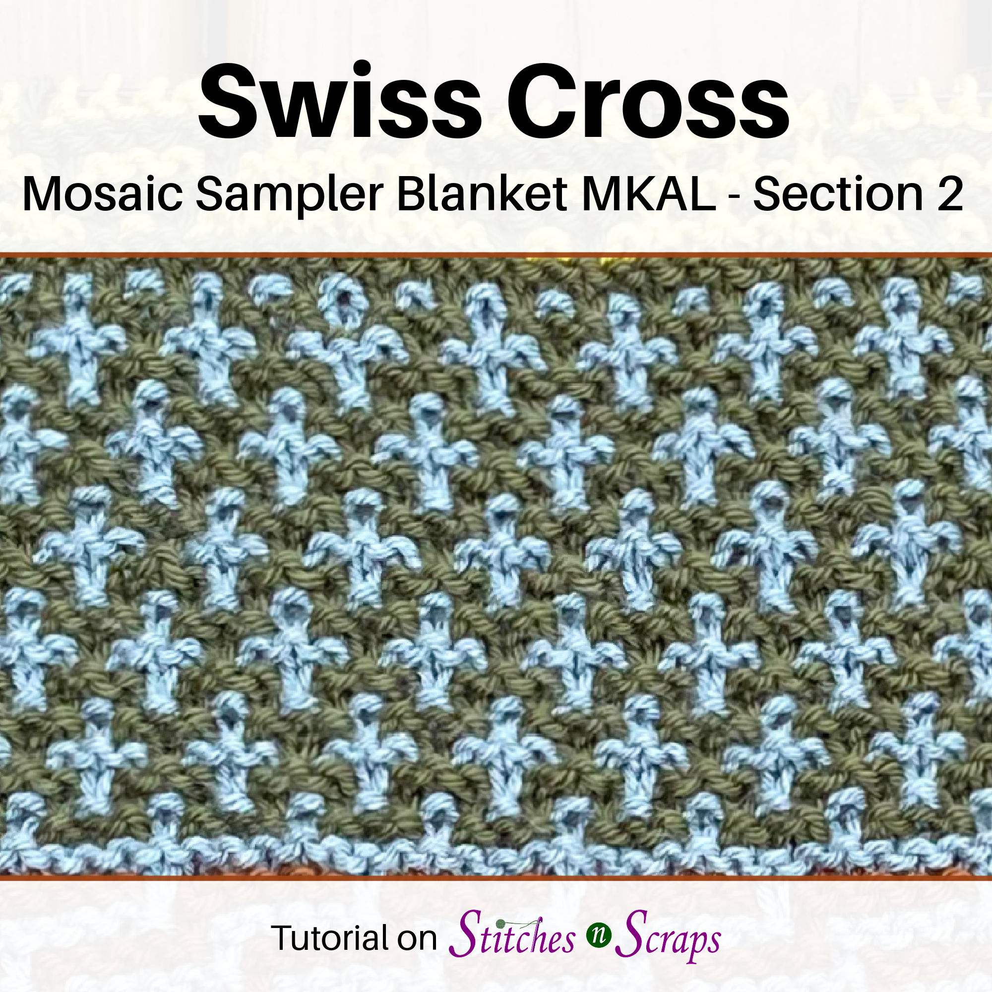 Swiss Cross Mosaic Sampler Blanket MKAL Section 2 Stitches n Scraps