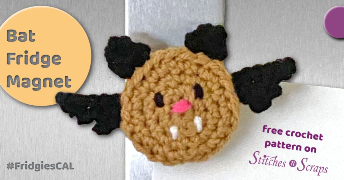 Bat Fridge Magnet on Stitches n Scraps