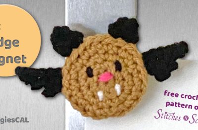 Bat Fridge Magnet on Stitches n Scraps