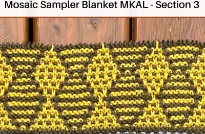 Dotty Diamonds - Mosaic Sampler Blanket MKAL Section 3