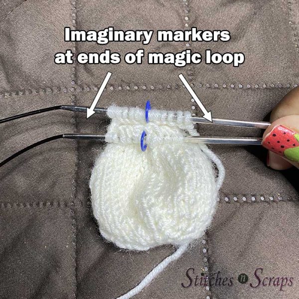 imaginary markers at ends of magic loop