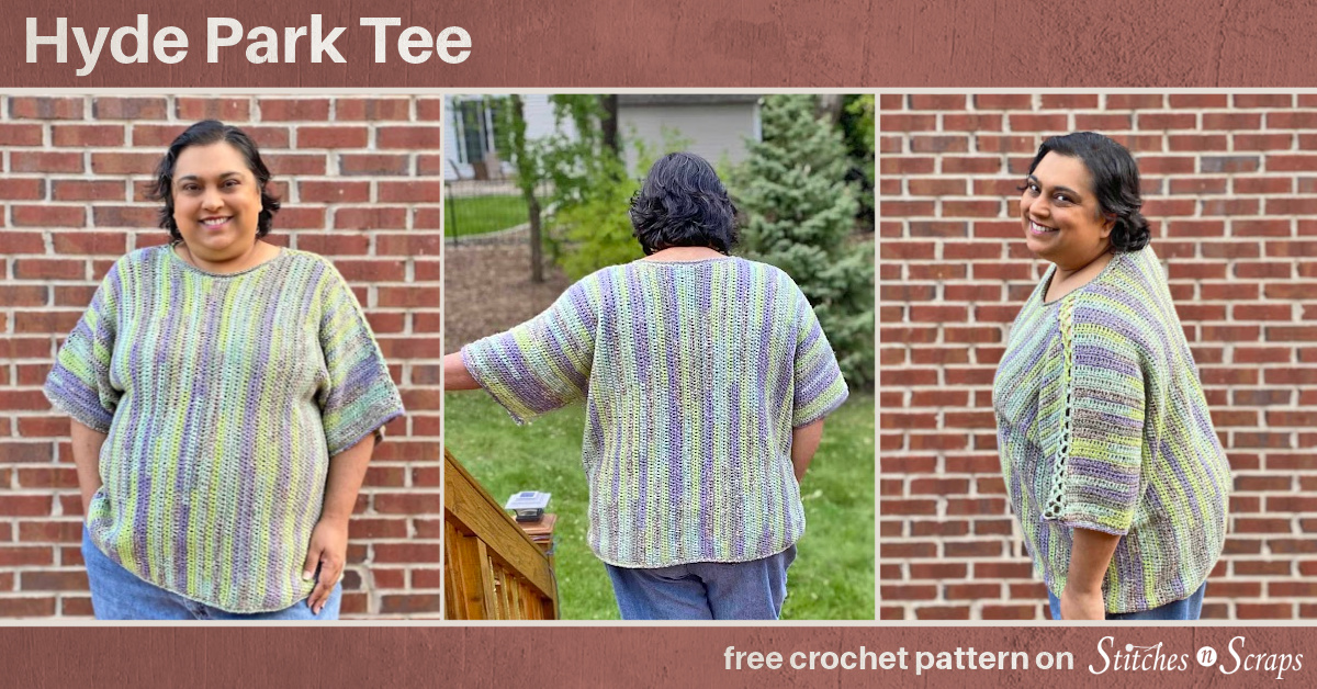 Hyde Park Tee - free crochet pattern on Stitches n Scraps
