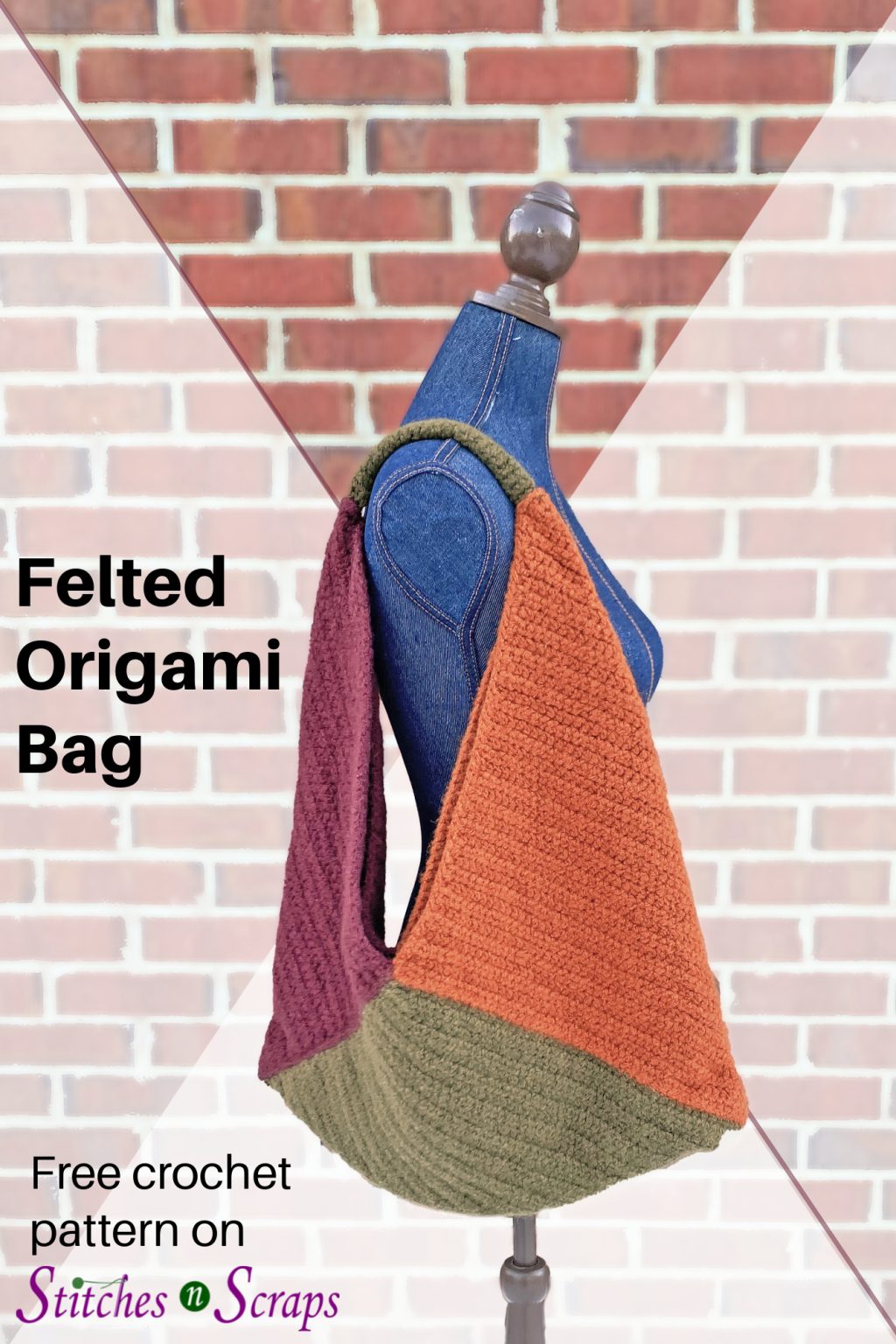 Felted Crochet Origami Bag Pattern Stitches n Scraps
