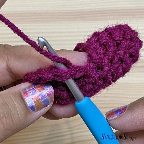 Join in first skipped stitch on heel