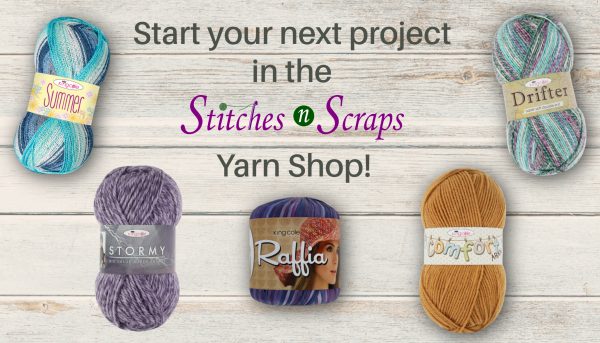 Start your next project in the Stitches n Scraps Yarn Shop!