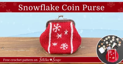Snowflake crochet coin purse - free pattern on Stitches n Scraps