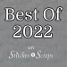 Best of 2022 on Stitches n Scraps - background is close up detail of layered shells scarf pattern