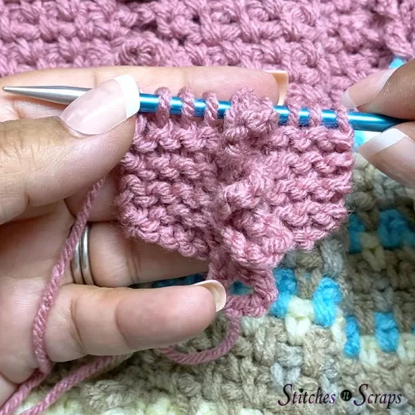 chain loops in garter stitch