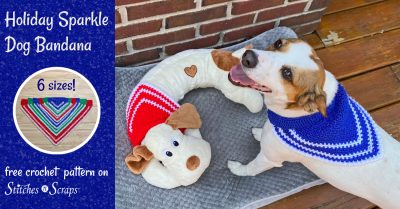 Holiday Sparkle Dog Bandana free crochet pattern