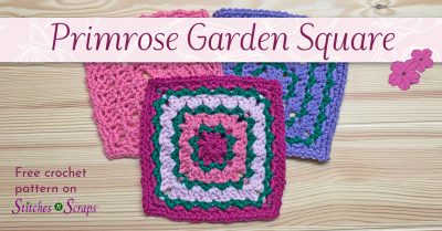 Primrose Garden Square - free crochet pattern on Stitches n Scraps