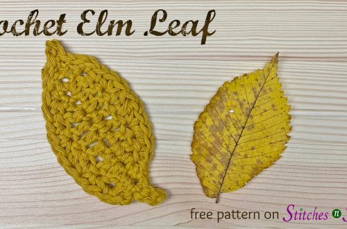 Crochet Elm Leaf - free pattern on Stitches n Scraps