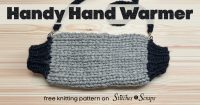 Handy Hand Warmer Knit Muff free knitting pattern on Stitches n Scraps